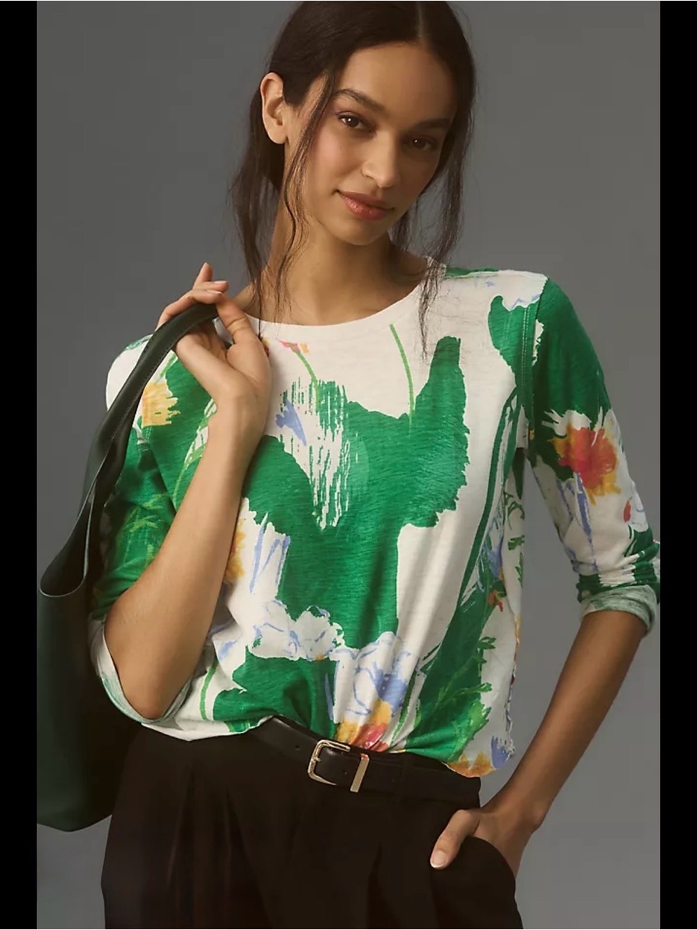 NWT New XXS Sonal Nathwani x Anthropologie long-sleeve printed Tee for Maeve